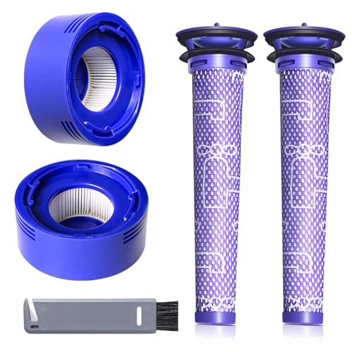 ダイソン 掃除機 フィルター,ダイソンV7,V8,SV11,SV10掃除機と互換性がある,ダイソン フィルター交換,2個プレフィルター,2個ポストフィルター,1個クリーニングブラシ